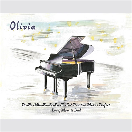 Custom Piano Watercolor Art Print with Your Own Saying,by myDaVinci - myDaVinci